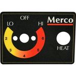 Decal,Heat Control Knob for Merco Part# 001300SP