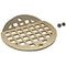 1021152 - Hinged 4 5/8 in Round Brass Floor Drain Strainer