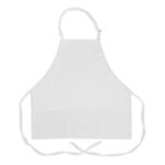 1040WHT - 3 Pocket Adjustable White Bib Apron