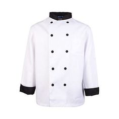 2Xl Executive Chef Coat Black Trim for AllPoints Part# 10482XL