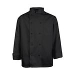 10522XL - 2XL Men's Black Long Sleeve Chef Coat