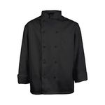 Xs Mens Chef Coat Black Long Sleeve for AllPoints Part# 1052XS