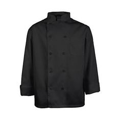 Xs Mens Chef Coat Black Long Sleeve for AllPoints Part# 1052XS