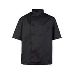 10532XL - 2XL Men's Black Short Sleeve Chef Coat