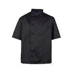 M Mens Chef Coat Black Short Sleeve for AllPoints Part# 1053M