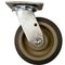 120-1151 - CASTER,PLATE, 6", W/BRK,GRY