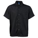 1142L - Large Black Snap Front Cooks Shirt