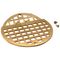 11498 - Hinged 5 1/2 in Round Brass Floor Drain Strainer