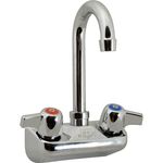 13120 - 4 in Wall Mount Hand Sink Faucet w/ Gooseneck Spout