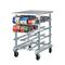 14516 - Half-Size Mobile Can Storage Rack with Stainless Steel Worktop