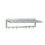 14596 - 20 in x 36 in T-Bar Wall-Mounted Shelf with 6 Pot Rack Hooks