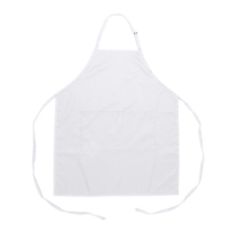 1557WHT - 2 Pocket Adjustable White Bib Apron