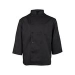 2Xl Black Chef Coat 3/4 Sleeve for AllPoints Part# 16602XL