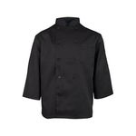 16602XL - 2XL Men's Black 3/4 Sleeve Chef Coat