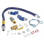 Dormont 1675KIT2S36 Gas Hose, Blue, 3/4" x 36", Snapfast, 2 Swivel Max, Valve, Restraining Device