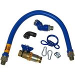 Dormont 1675KITCFS48 Deluxe Safety Quik® 48" Gas Connector Kit with Swivel MAX®, Elbow, and Restraining Cable - 3/4" Diameter