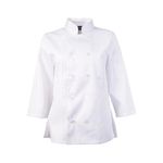 18712XL - 2XL Women's White 3/4 Sleeve Chef Coat