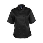 18752XL - 2XL Women's Black Short Sleeve Chef Coat