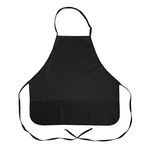 2104BLK - 3 Pocket Black Rounded Bib Apron