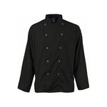 2122BKSLM - Medium Men's Active Black Long Sleeve Chef Coat