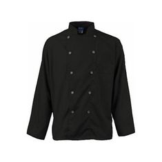 2122BKSLXL - XL Men's Active Black Long Sleeve Chef Coat