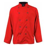 2122RDSL2XL - 2XL Men's Active Red Long Sleeve Chef Coat