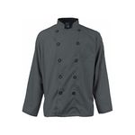 2122SLBK3XL - 3XL Men's Active Slate Long Sleeve Chef Coat