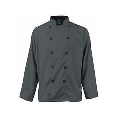 M Mens Active Chef Coat Slate/Black Ls for AllPoints Part# 2122SLBKM