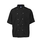 2124BKSL2XL - 2XL Men's Active Black Short Sleeve Chef Coat