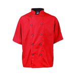 2124RDSLL - Large Men's Active Red Short Sleeve Chef Coat