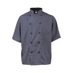 2124SLBK2XL - 2XL Men's Active Slate Short Sleeve Chef Coat