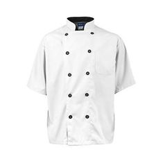 2Xl Mens Active Chefcoat White/Black Ss for AllPoints Part# 2124WHBK2XL