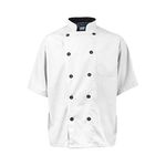 2124WHBK2XL - 2XL Men's Active White Short Sleeve Chef Coat