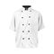 2124WHBKM - Medium Men's Active White Short Sleeve Chef Coat