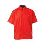 2126RDBK2XL - 2XL Men's Active Red Short Sleeve Chef Shirt