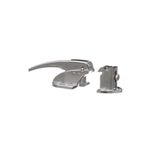 All Points 22-1104 7" Door Latch with Strike - Curved Handle and Adjustable Offset