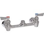 Fisher 2200 Wall Mounted 1/2" Brass Faucet Base with 8" Centers, Swivel Stems, Rigid Outlet, and Lever Handles