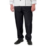 2241BLKL - Lg Men's Active Baggy Black Chefs Pants