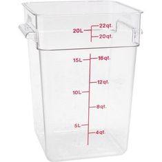 Container Sq Clear 22Qt  for Cambro Part# 22SFSCW135