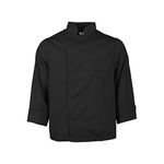 2577BLKXS - XS Lightweight Long Sleeve Black Chef Coat