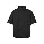 2Xl Lw Chef Coat Black Short Sleeve for AllPoints Part# 2578BLK2XL