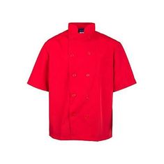 2Xl Lw Chef Coat Red Short Sleeve for AllPoints Part# 2578RED2XL