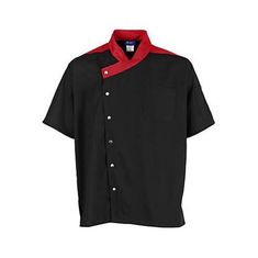 2Xl Lw Uptown Chef Coat Black/Red for AllPoints Part# 2779BKRD2XL