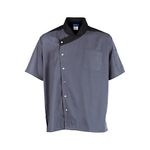 2779SLBKXL - XL Lightweight Uptown Slate and Black Chef Coat