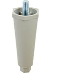 All Points 28-1588 Gray Plastic 4" Adjustable Equipment Leg; Hex Foot; 3/8"-16 Stud Mount