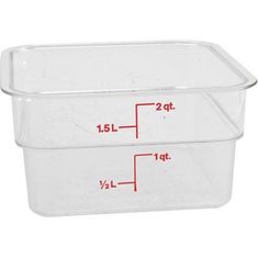 Container Sq Clear 2Qt  for Cambro Part# 2SFSCW135