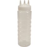 Vollrath 3324-13 Traex Tri Tip Squeeze Bottle, 24 Oz., Wide Mouth, Clear Bottle With Clear Cap (Priced By Each, Packed (12) Per Case, Cannot Break Case), Made To Order, Cannot Be Cancelled Or Returned (Refer To Vollrathfoodservice.Com For Full Warranty Policy)          