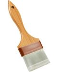 Carlisle 4039800 Sparta Chef Series Pastry Brush, 3" Wide Epoxy-Set Bristles, Soft-Flagged, Brown Plastic Ferrules, Lacquered Hardwood Handle, Nylon, White, Made In Usa                                                          