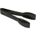 Carlisle 460603 Carly Salad Tongs, 6"L, Temperature Range Up To 212  F, Dishwasher Safe, Plastic, Black, Nsf, Made In Usa                                                                                    