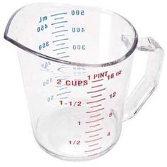 1 Pt Measuring Cup-135 Clear for Cambro Part# 50MCCW135